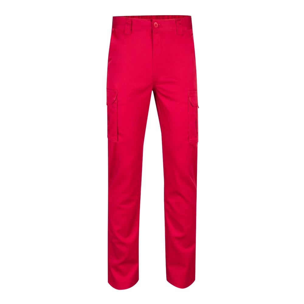 VL LUGH. Pantaloni stretch cu buzunare multiple (240 g/m²), din bumbac (46%), EME (38%) și poliester (16%) Roșu
