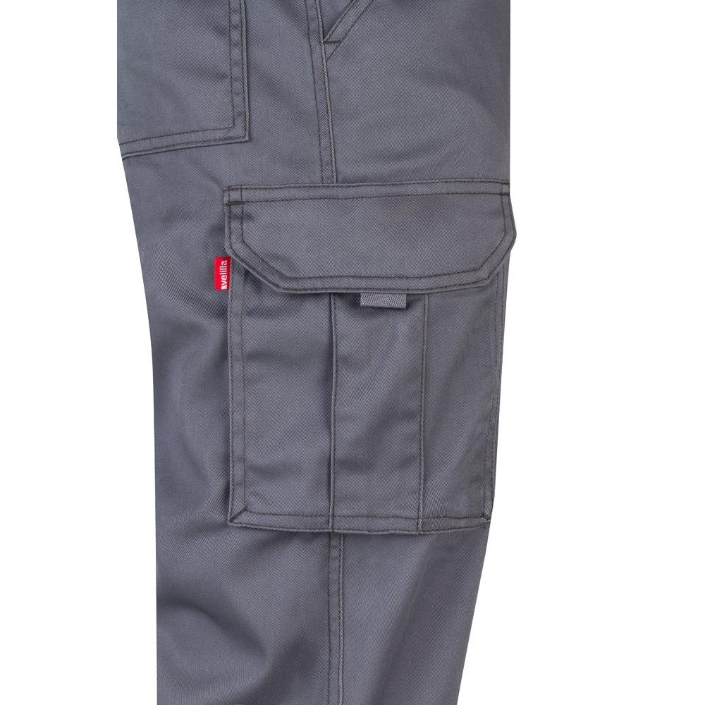 VL LUGH. Pantaloni stretch cu buzunare multiple (240 g/m²), din bumbac (46%), EME (38%) și poliester (16%) Gri 54