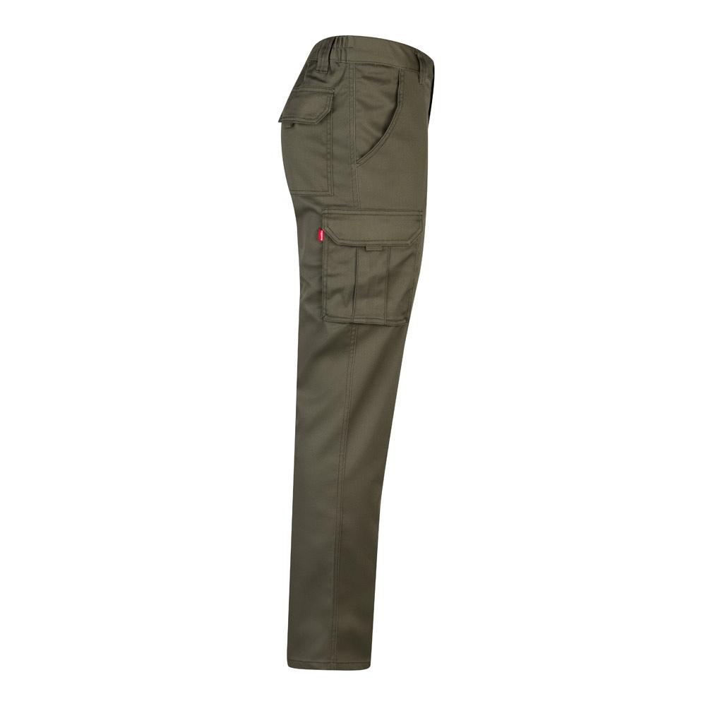 VL LUGH. Pantaloni stretch cu buzunare multiple (240 g/m²), din bumbac (46%), EME (38%) și poliester (16%) Verde armată 38