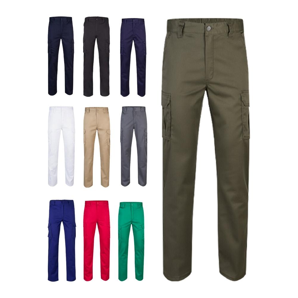 VL LUGH. Pantaloni stretch cu buzunare multiple (240 g/m²), din bumbac (46%), EME (38%) și poliester (16%) Negru 54