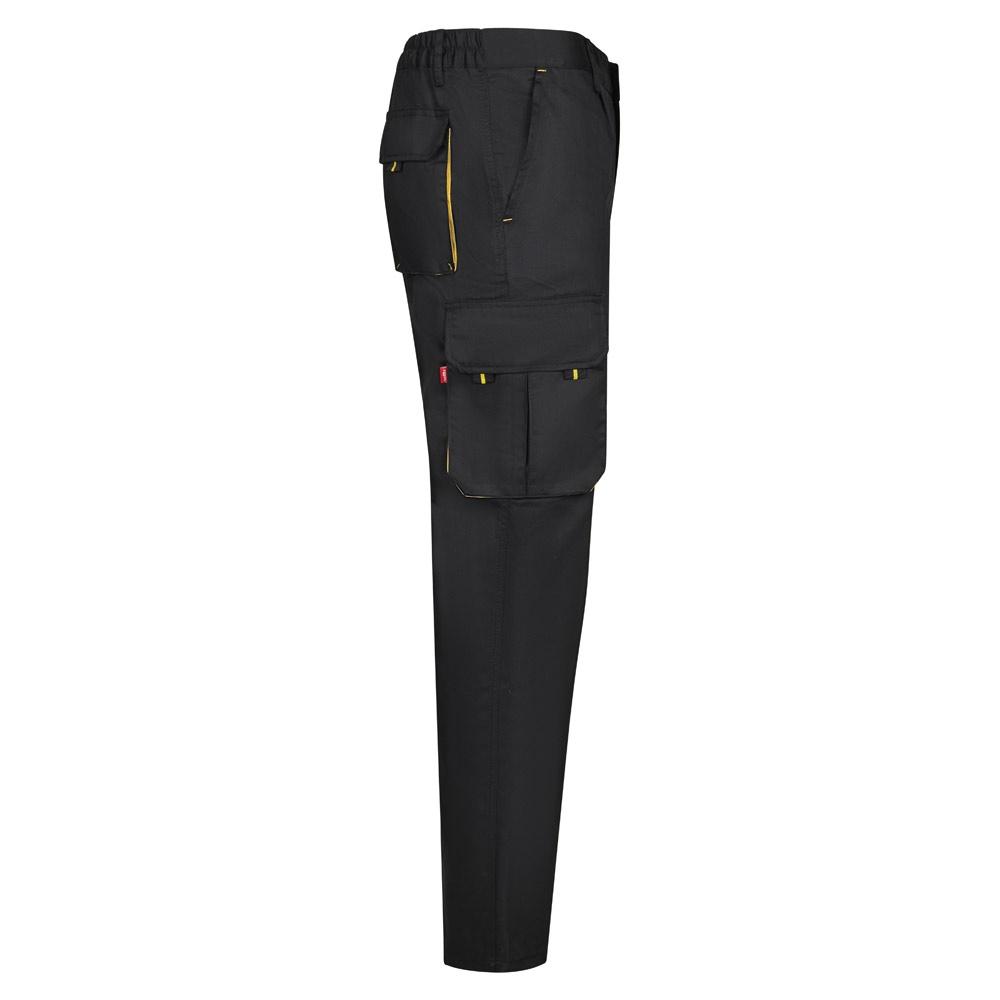 VL HYPNOS. Pantaloni de twill cu buzunare multiple în două tonuri (200g/m²), din bumbac (35%) și poliester (65%) Negru Galben 54