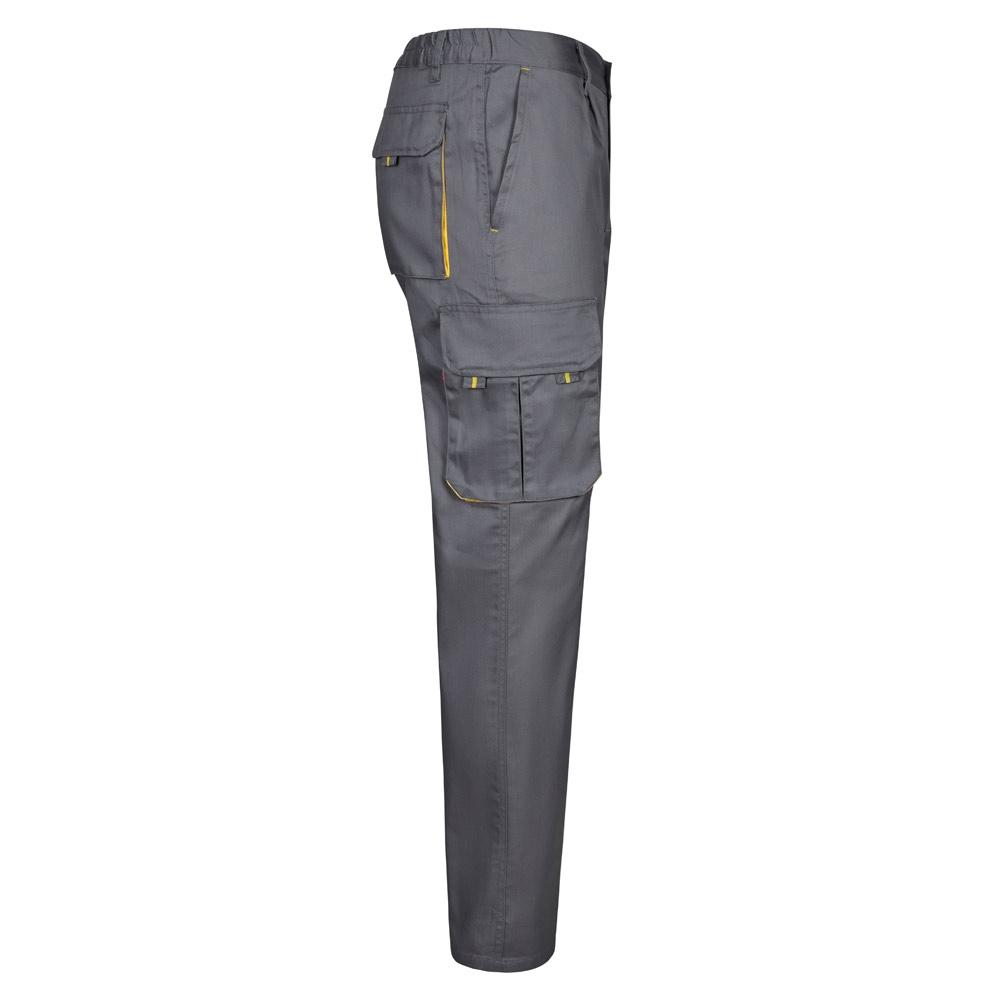 VL HYPNOS. Pantaloni de twill cu buzunare multiple în două tonuri (200g/m²), din bumbac (35%) și poliester (65%) Gri Galben 44
