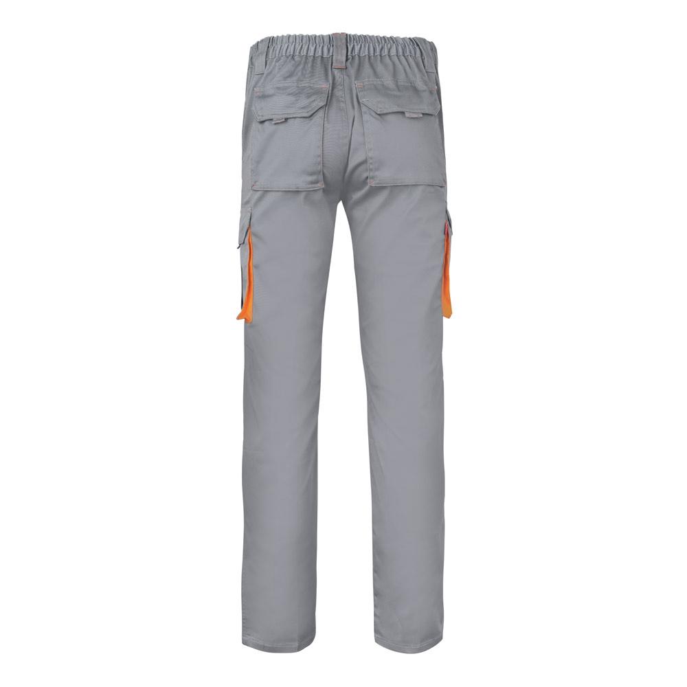 VL HYPNOS. Pantaloni de twill cu buzunare multiple în două tonuri (200g/m²), din bumbac (35%) și poliester (65%) Gri Portocaliu 44