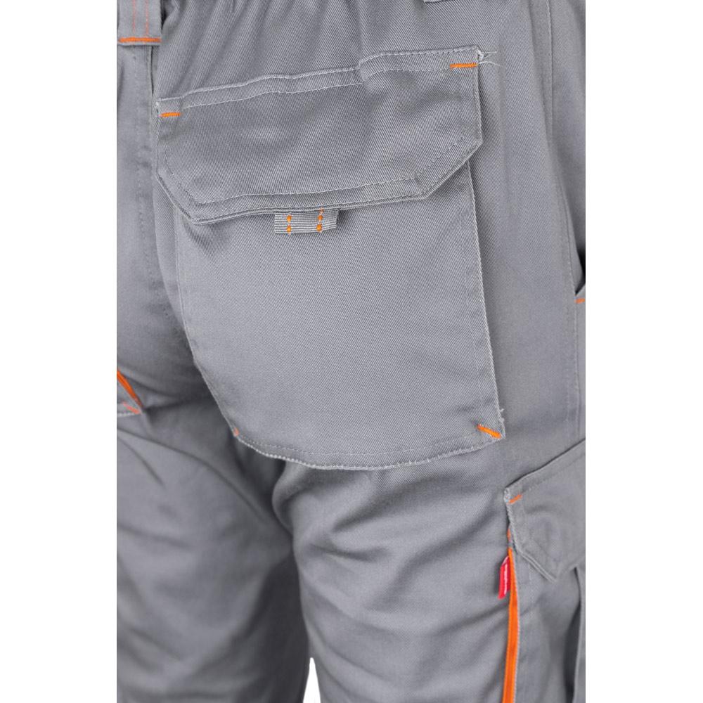 VL HYPNOS. Pantaloni de twill cu buzunare multiple în două tonuri (200g/m²), din bumbac (35%) și poliester (65%) Gri Portocaliu 44