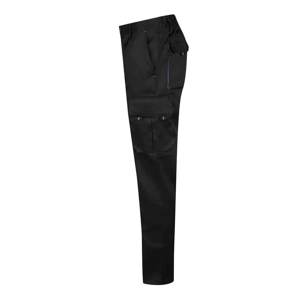 VL HYPNOS. Pantaloni de twill cu buzunare multiple în două tonuri (200g/m²), din bumbac (35%) și poliester (65%) Negru Albastru deschis 44