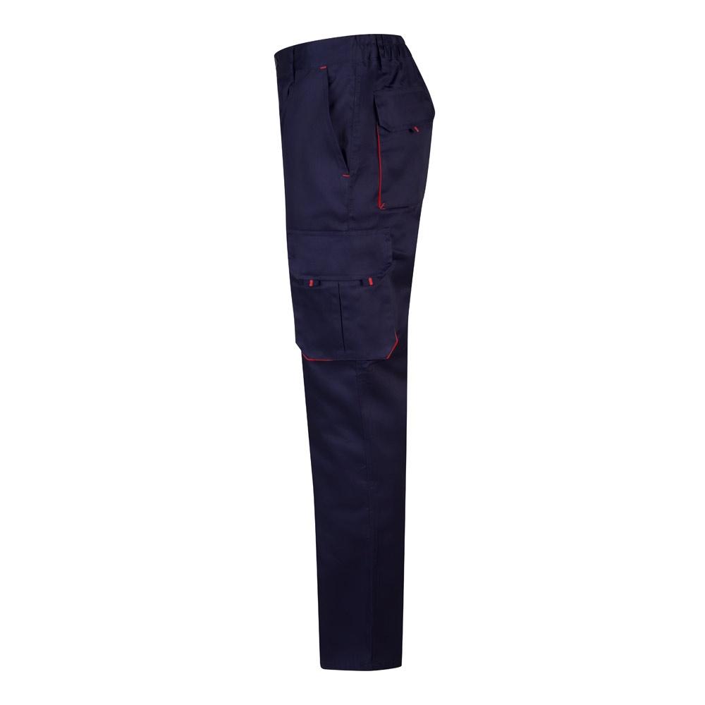 VL HYPNOS. Pantaloni de twill cu buzunare multiple în două tonuri (200g/m²), din bumbac (35%) și poliester (65%) Albastru Roșu 44