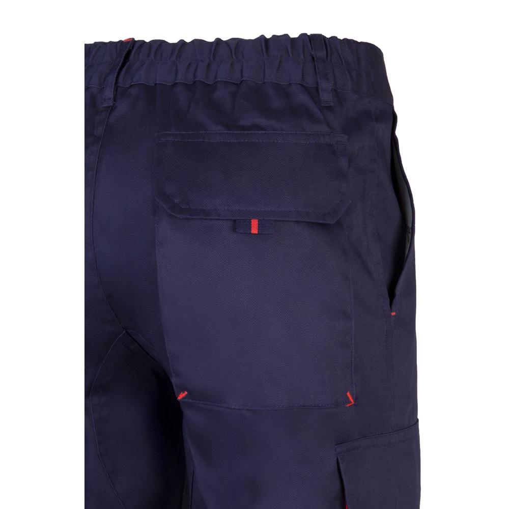 VL HYPNOS. Pantaloni de twill cu buzunare multiple în două tonuri (200g/m²), din bumbac (35%) și poliester (65%) Albastru Roșu 44