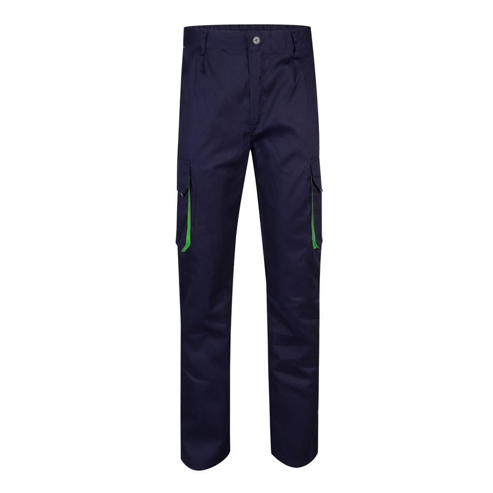 VL HYPNOS. Pantaloni de twill cu buzunare multiple în două tonuri (200g/m²), din bumbac (35%) și poliester (65%) Albastru Verde