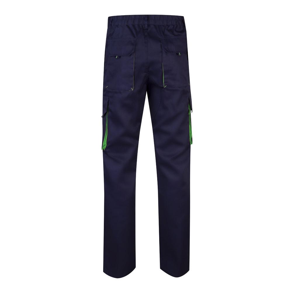 VL HYPNOS. Pantaloni de twill cu buzunare multiple în două tonuri (200g/m²), din bumbac (35%) și poliester (65%) Albastru Verde 38