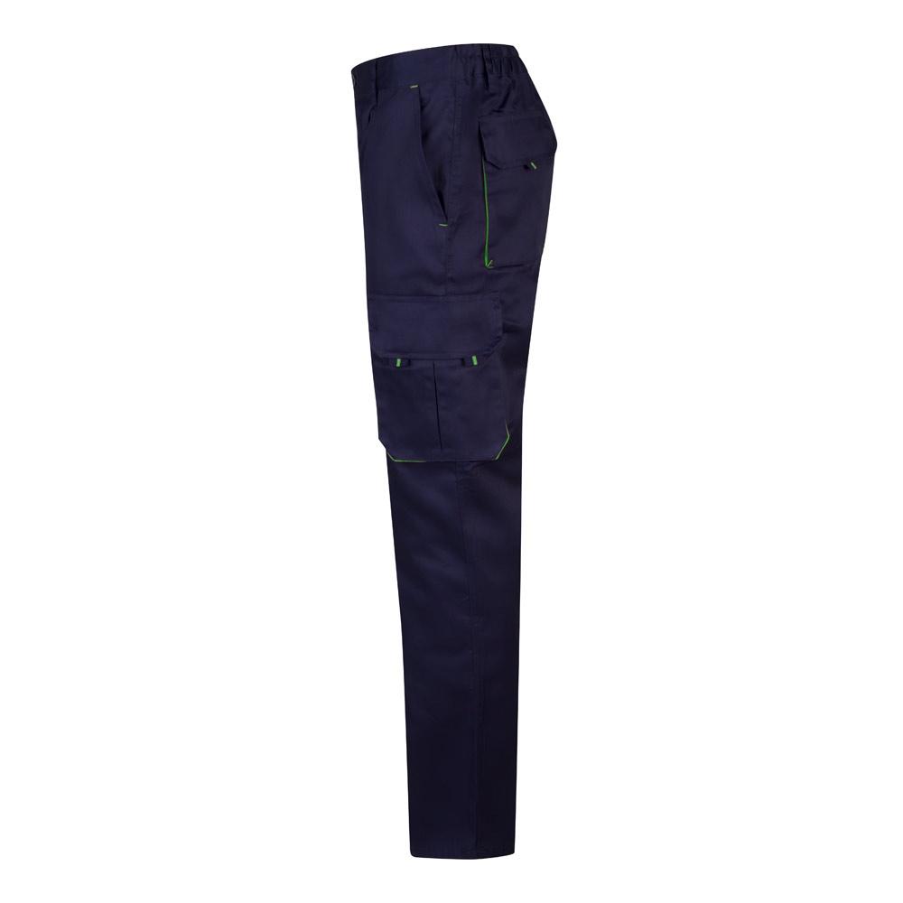 VL HYPNOS. Pantaloni de twill cu buzunare multiple în două tonuri (200g/m²), din bumbac (35%) și poliester (65%) Albastru Verde 44