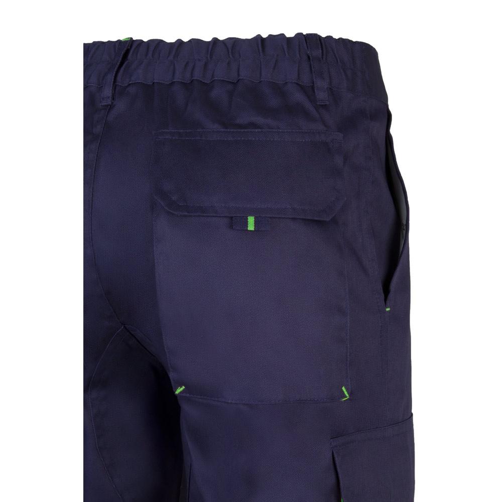 VL HYPNOS. Pantaloni de twill cu buzunare multiple în două tonuri (200g/m²), din bumbac (35%) și poliester (65%) Albastru Verde 38