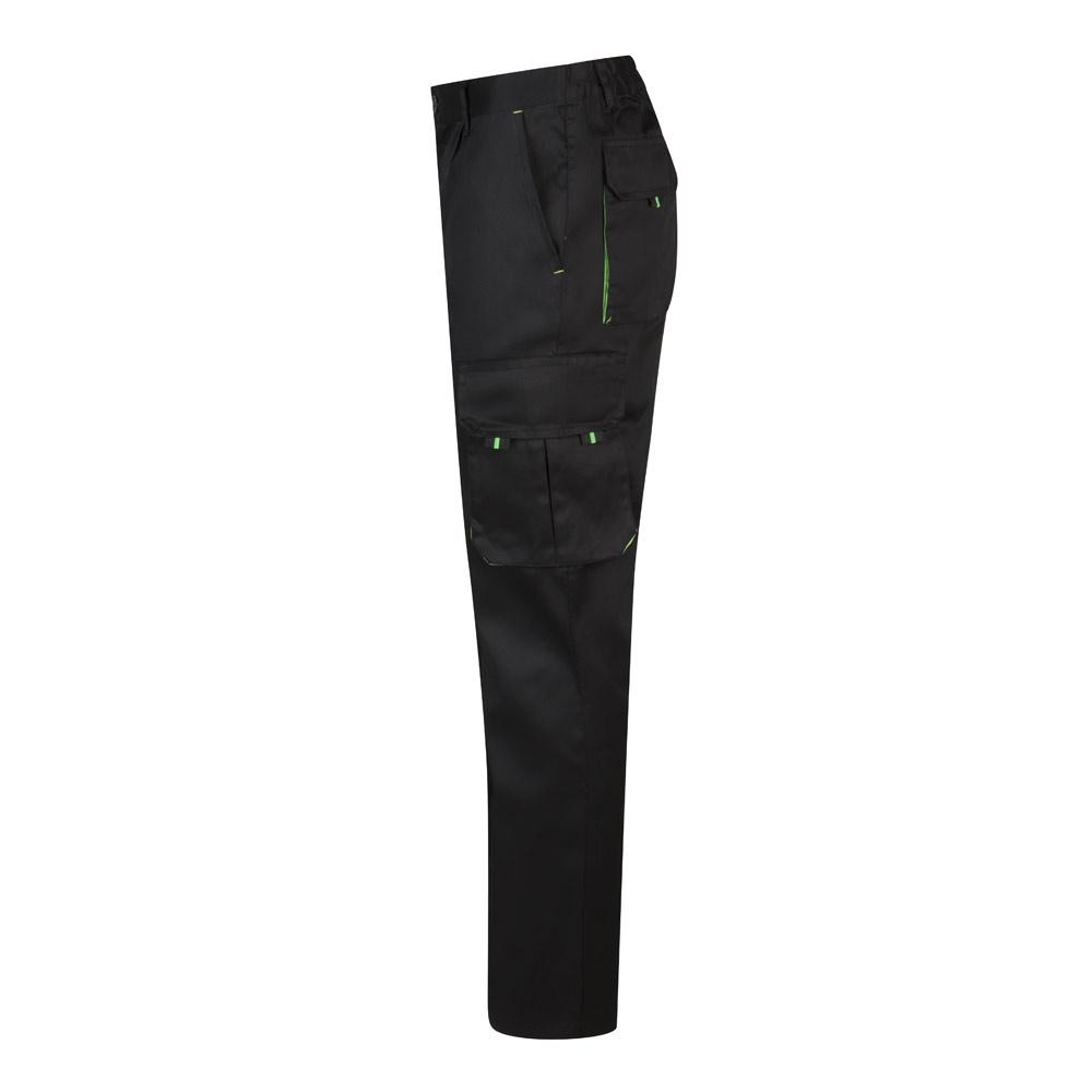 VL HYPNOS. Pantaloni de twill cu buzunare multiple în două tonuri (200g/m²), din bumbac (35%) și poliester (65%) Negru Verde 44