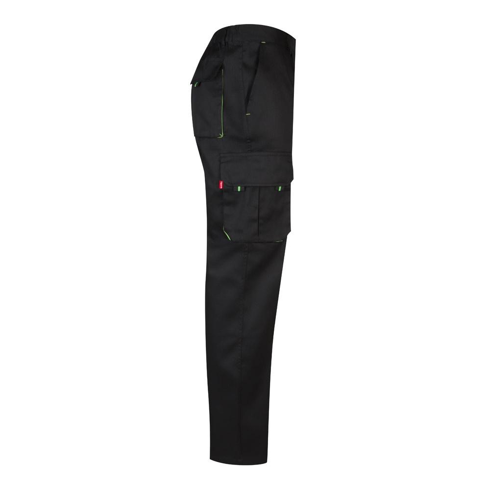VL HYPNOS. Pantaloni de twill cu buzunare multiple în două tonuri (200g/m²), din bumbac (35%) și poliester (65%) Negru Verde 44