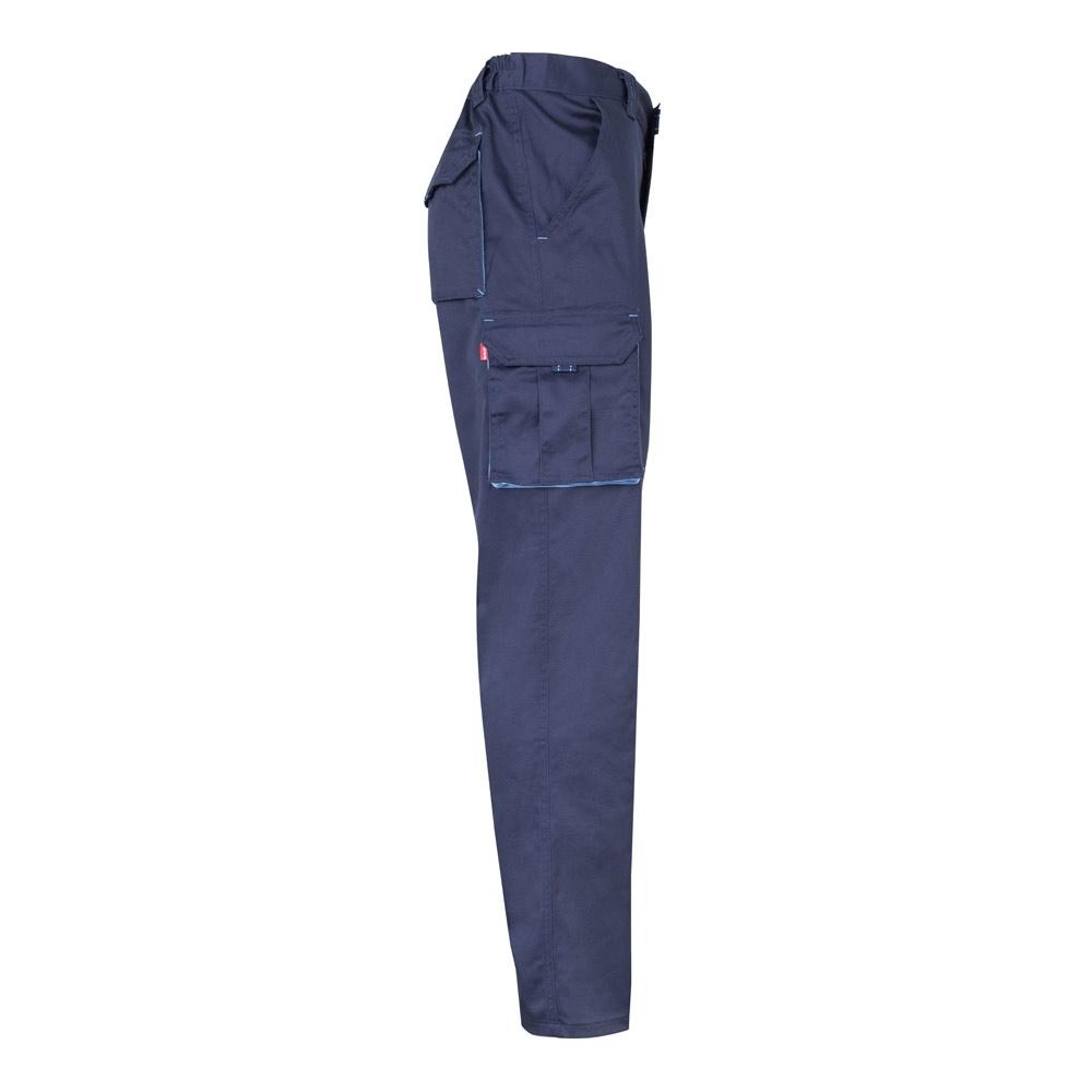 VL HYPNOS. Pantaloni de twill cu buzunare multiple în două tonuri (200g/m²), din bumbac (35%) și poliester (65%) Albastru Albastru deschis 38