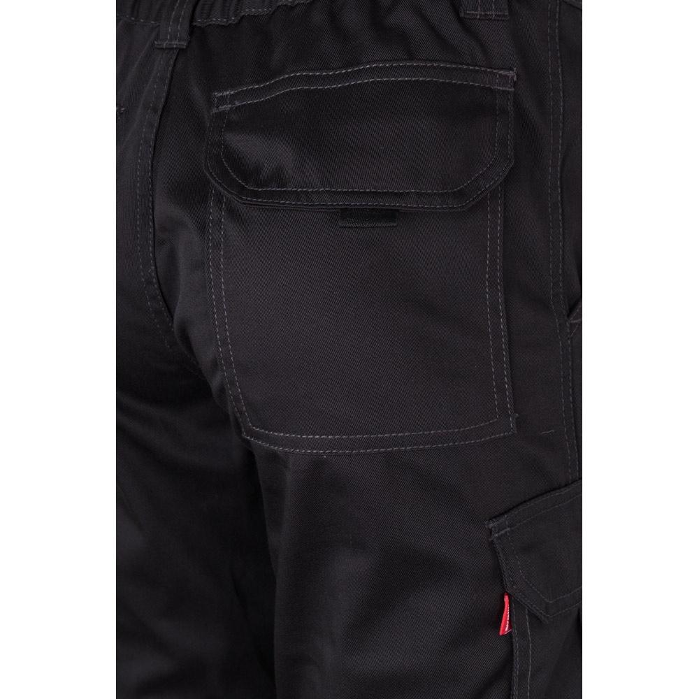 VL PAN. Pantaloni stretch cu buzunare multiple (290 g/m²), din bumbac (46%), EME (38%) și poliester (16%) Negru 50