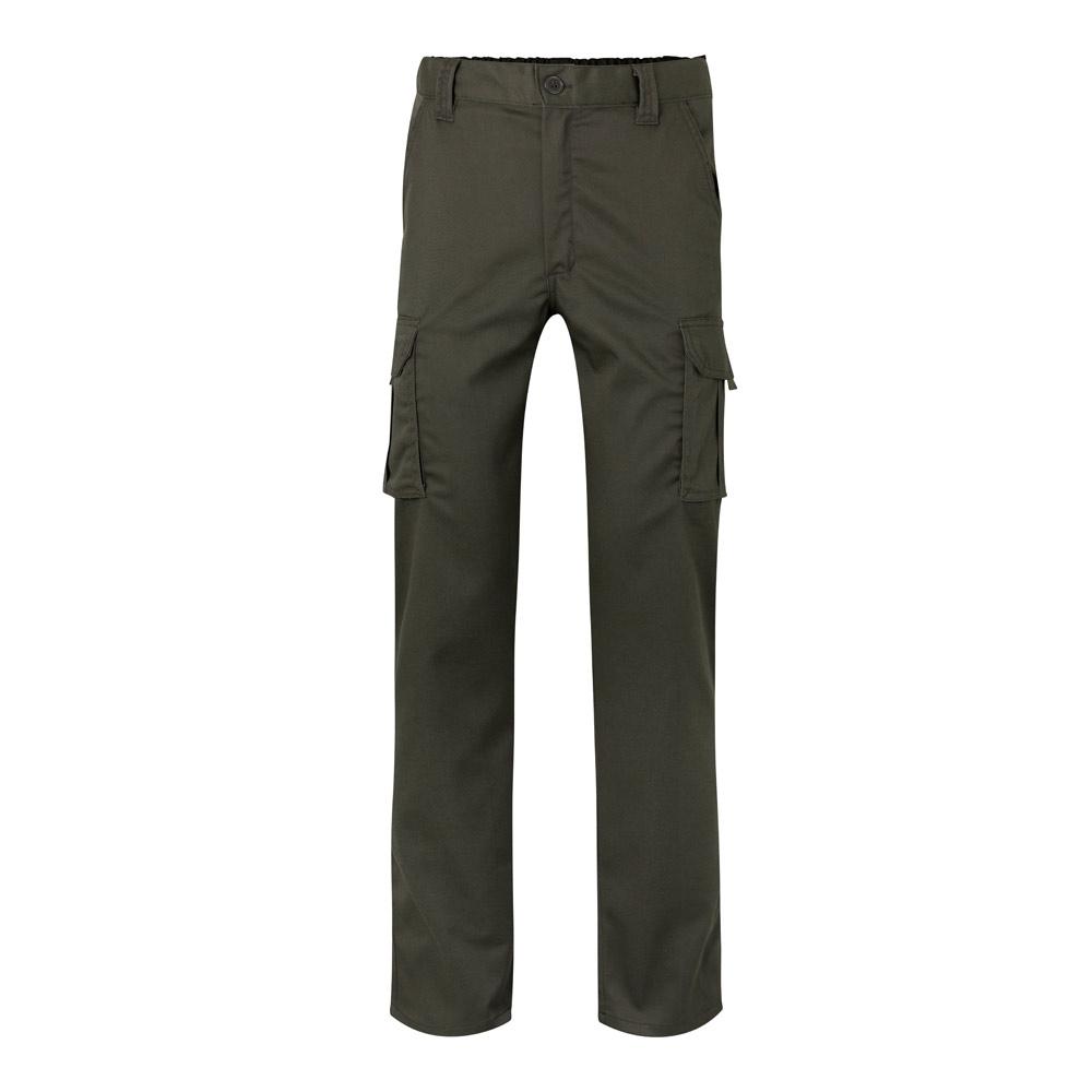 VL PAN. Pantaloni stretch cu buzunare multiple (290 g/m²), din bumbac (46%), EME (38%) și poliester (16%) Verde armată