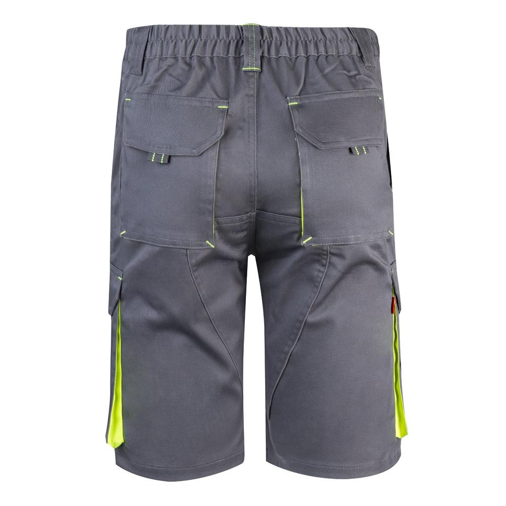 VL HEMERA. Bermude elastice cu buzunare multiple în două tonuri (240 g/m²), din bumbac (46%), EME (38%) și poliester (16%) Gri Galben 46