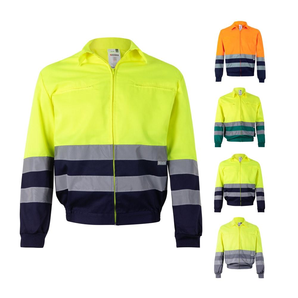 VL NEPTUNE LARGE. Jachetă din twill bicolor (210g/m²) din poliester (80%) și bumbac (20%) Albastru Galben 4XL