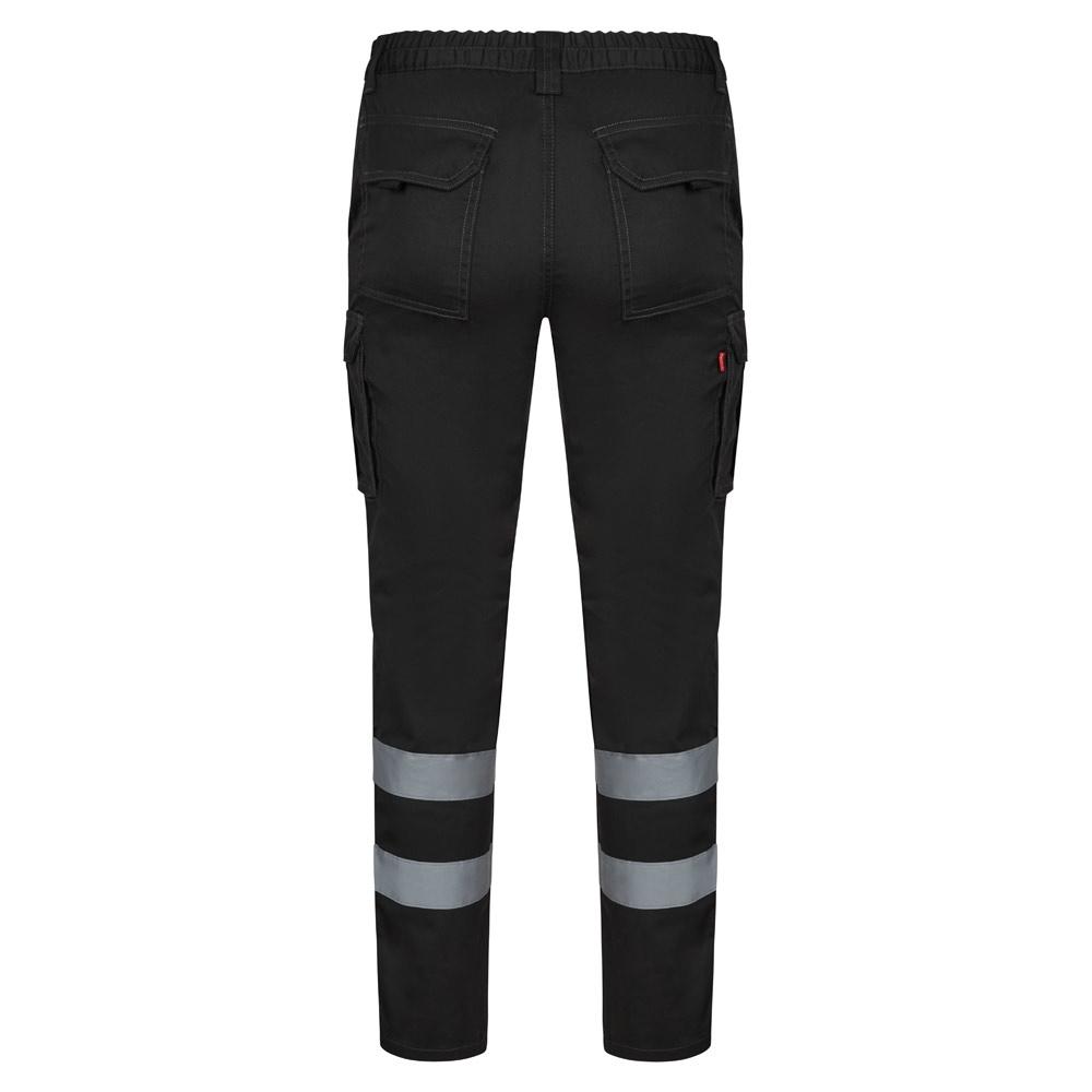 VL DIONYSUS. Pantaloni extensibili cu mai multe buzunare (240g/m²), din bumbac (46%), EME (38%) și poliester (16%) Negru