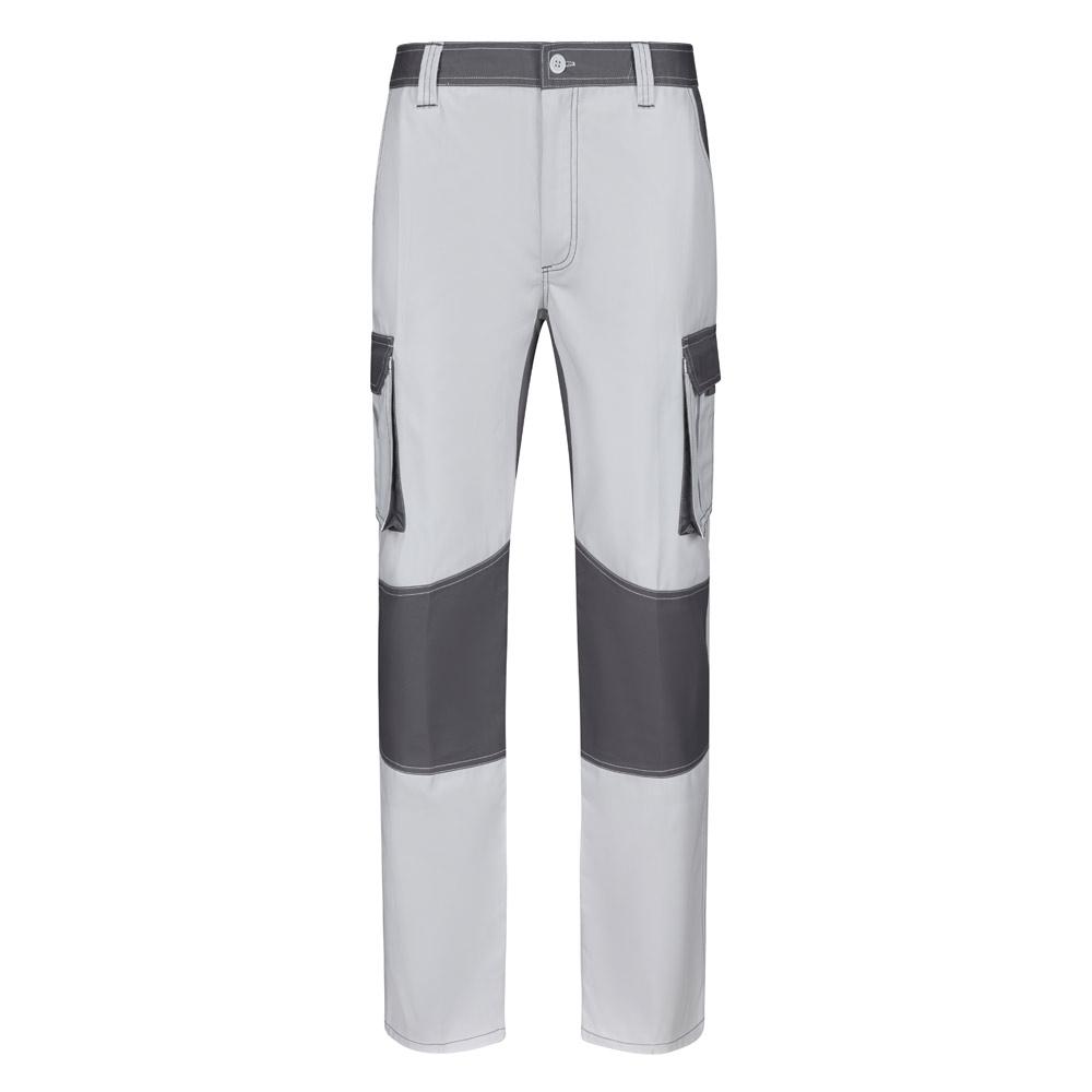 VL NJORD. Pantaloni din twill cu buzunare multiple în două tonuri (240 g/m²), din bumbac (35%) și poliester (65%) Alb