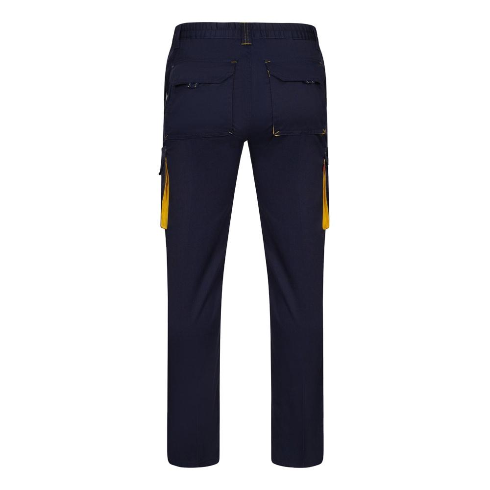 VL FIDES. Pantaloni extensibili cu buzunare multiple (240g/m²), în două tonuri, din bumbac (46%), EME (38%) și poliester (16%) Albastru Galben 56
