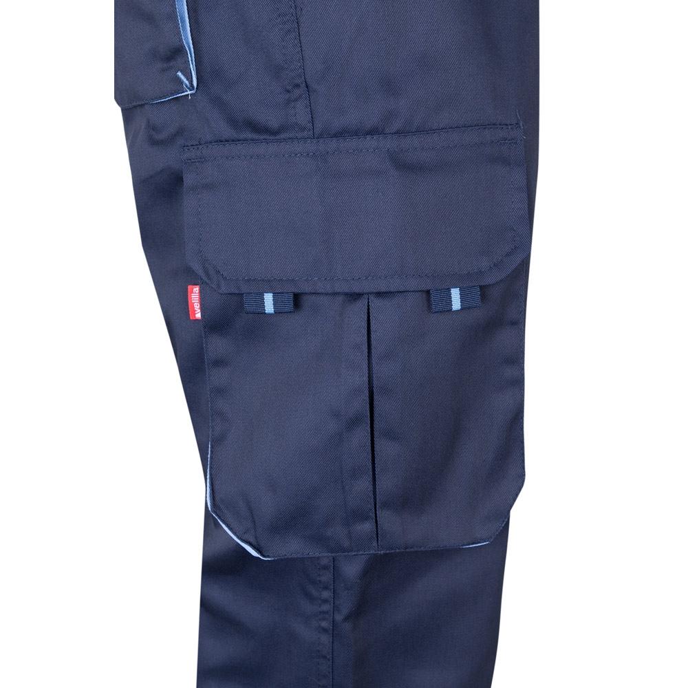 VL FIDES. Pantaloni extensibili cu buzunare multiple (240g/m²), în două tonuri, din bumbac (46%), EME (38%) și poliester (16%) Albastru Albastru deschis 58