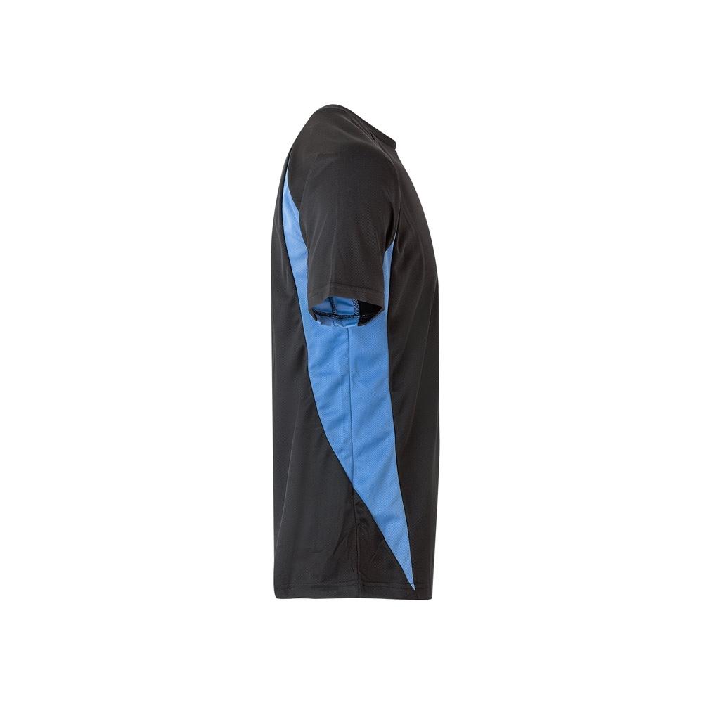 VL SLAYER. Tricou tehnic bicolor bird-eye (160g/m²), din poliester (100%) Negru Albastru deschis