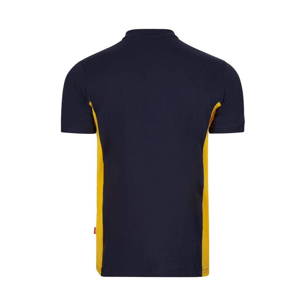VL SUPAY. Tricou polo piqué bicolor (180g/m²), cu mânecă scurtă, din bumbac (60%) și poliester (40%) Albastru Galben 3XL
