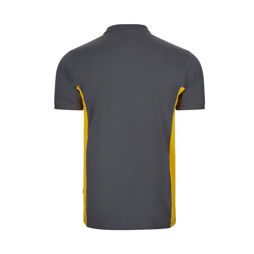 VL SUPAY. Tricou polo piqué bicolor (180g/m²), cu mânecă scurtă, din bumbac (60%) și poliester (40%) Gri Galben L