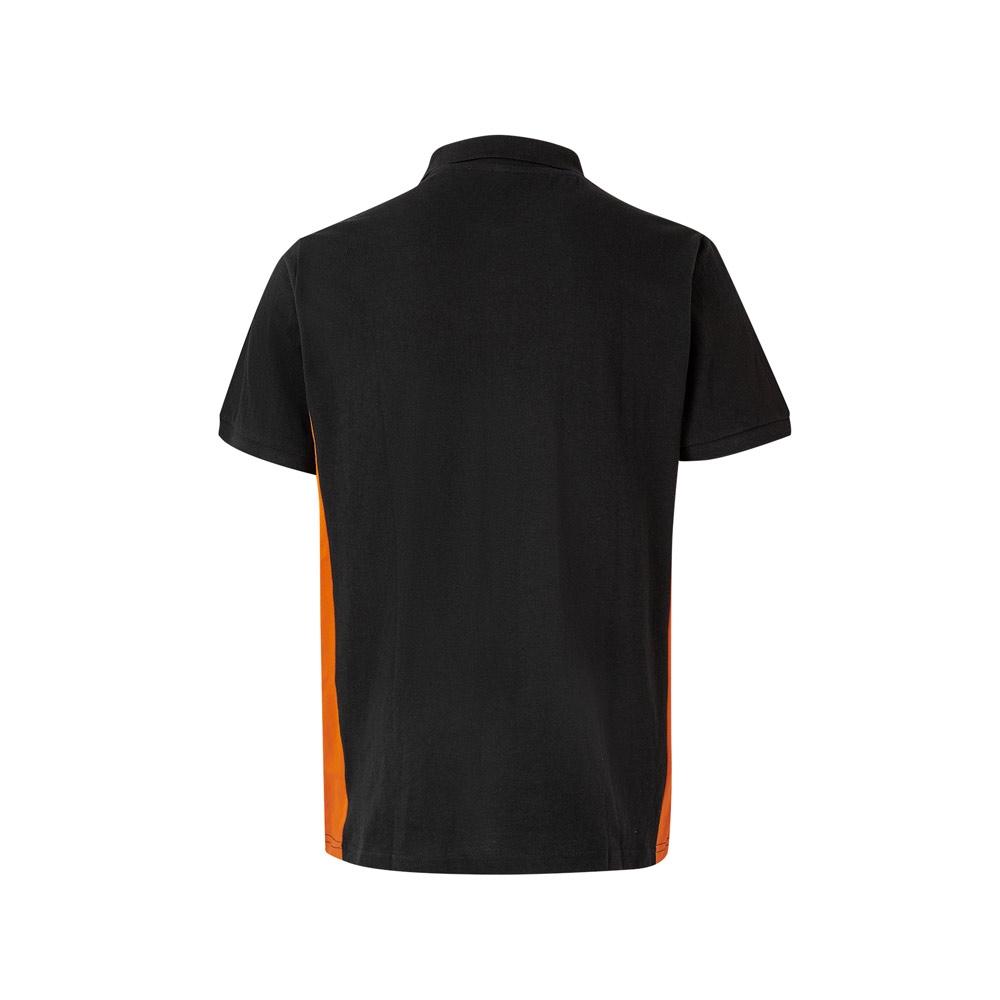 VL SUPAY. Tricou polo piqué bicolor (180g/m²), cu mânecă scurtă, din bumbac (60%) și poliester (40%) Negru Portocaliu S