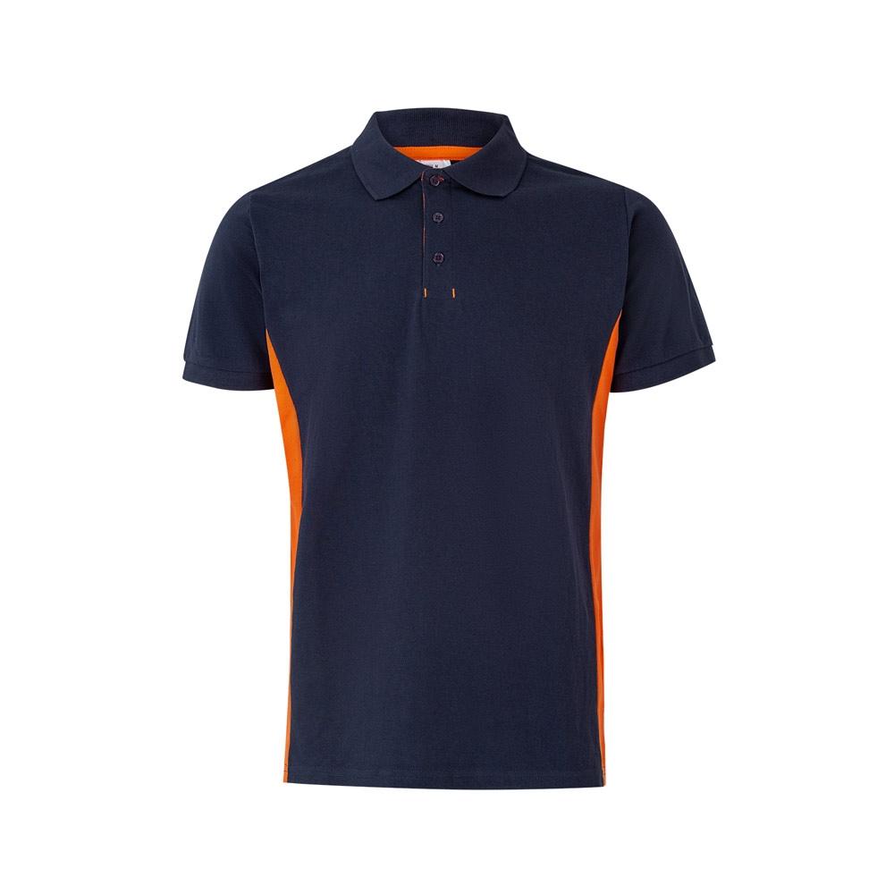 VL SUPAY. Tricou polo piqué bicolor (180g/m²), cu mânecă scurtă, din bumbac (60%) și poliester (40%) Albastru Portocaliu 3XL