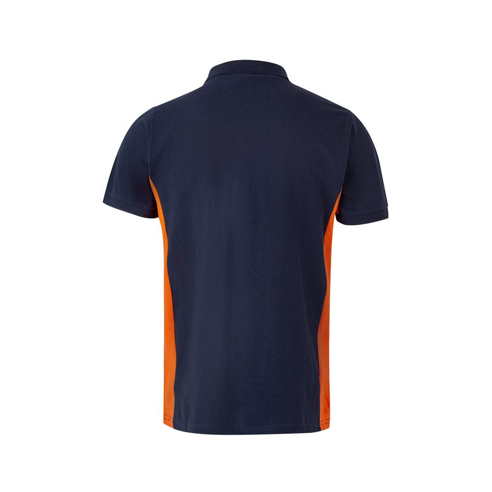 VL SUPAY. Tricou polo piqué bicolor (180g/m²), cu mânecă scurtă, din bumbac (60%) și poliester (40%) Albastru Portocaliu S