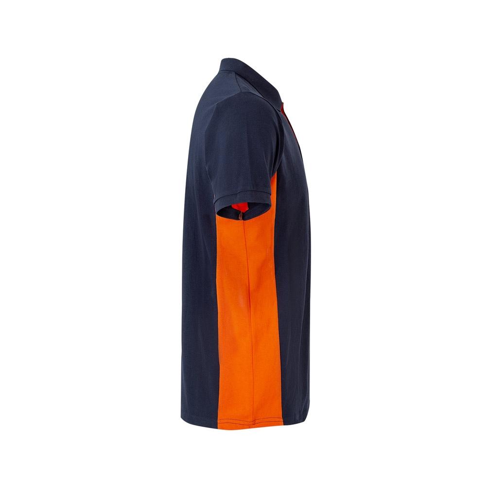 VL SUPAY. Tricou polo piqué bicolor (180g/m²), cu mânecă scurtă, din bumbac (60%) și poliester (40%) Albastru Portocaliu S