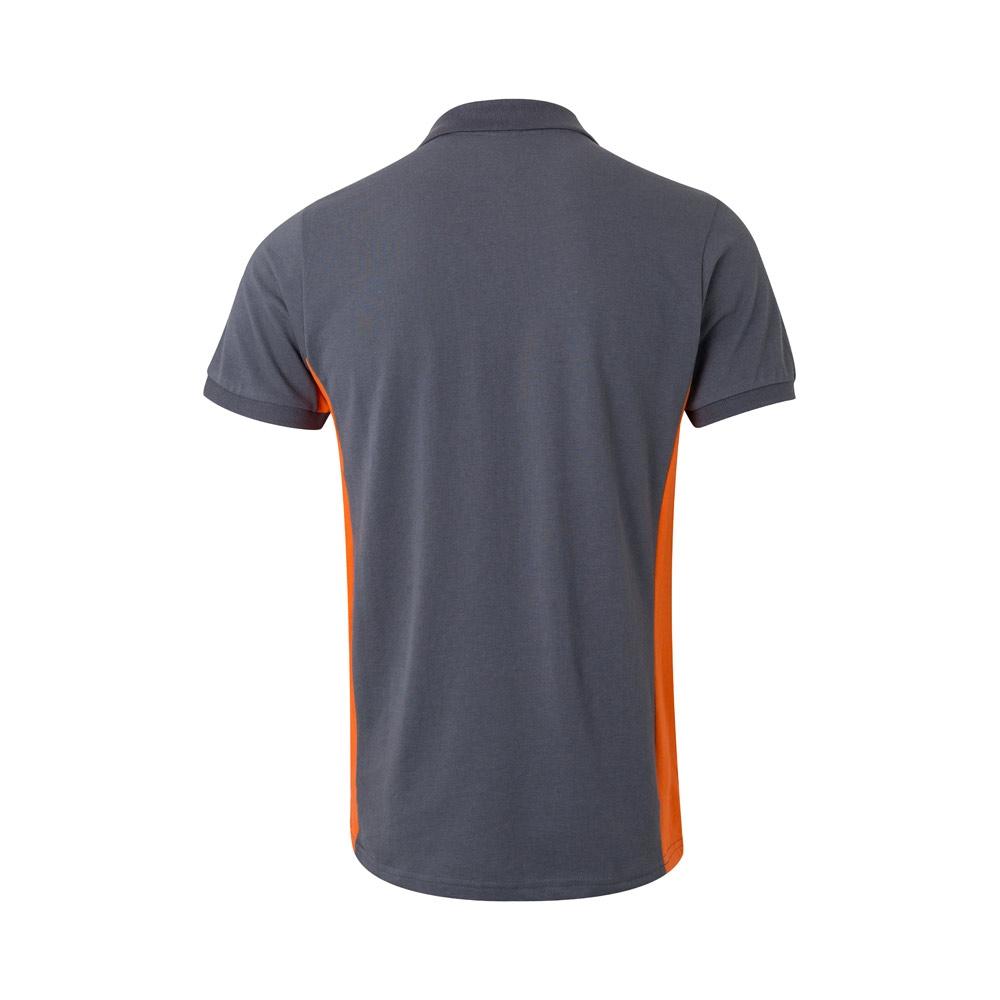 VL SUPAY. Tricou polo piqué bicolor (180g/m²), cu mânecă scurtă, din bumbac (60%) și poliester (40%) Gri Portocaliu XXL