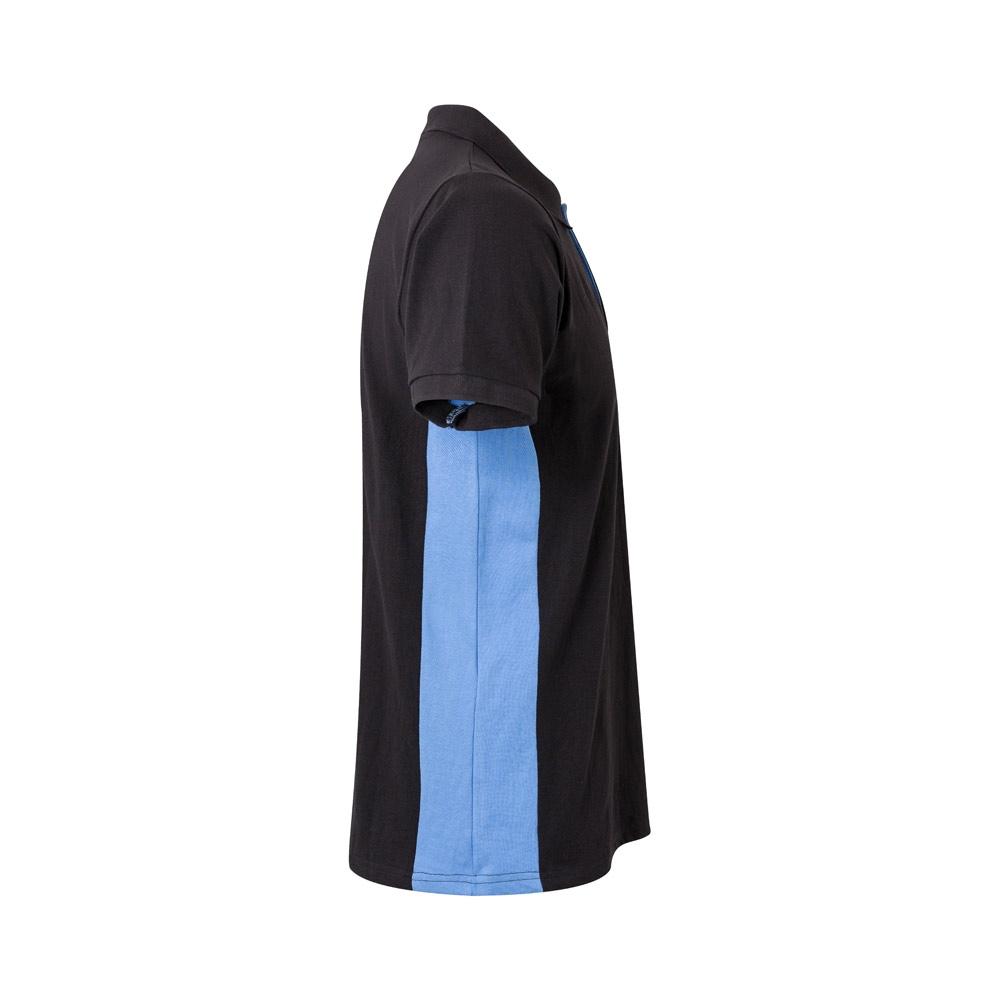 VL SUPAY. Tricou polo piqué bicolor (180g/m²), cu mânecă scurtă, din bumbac (60%) și poliester (40%) Negru Albastru deschis XXL