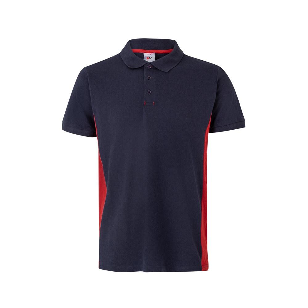 VL SUPAY. Tricou polo piqué bicolor (180g/m²), cu mânecă scurtă, din bumbac (60%) și poliester (40%) Albastru Roșu 3XL