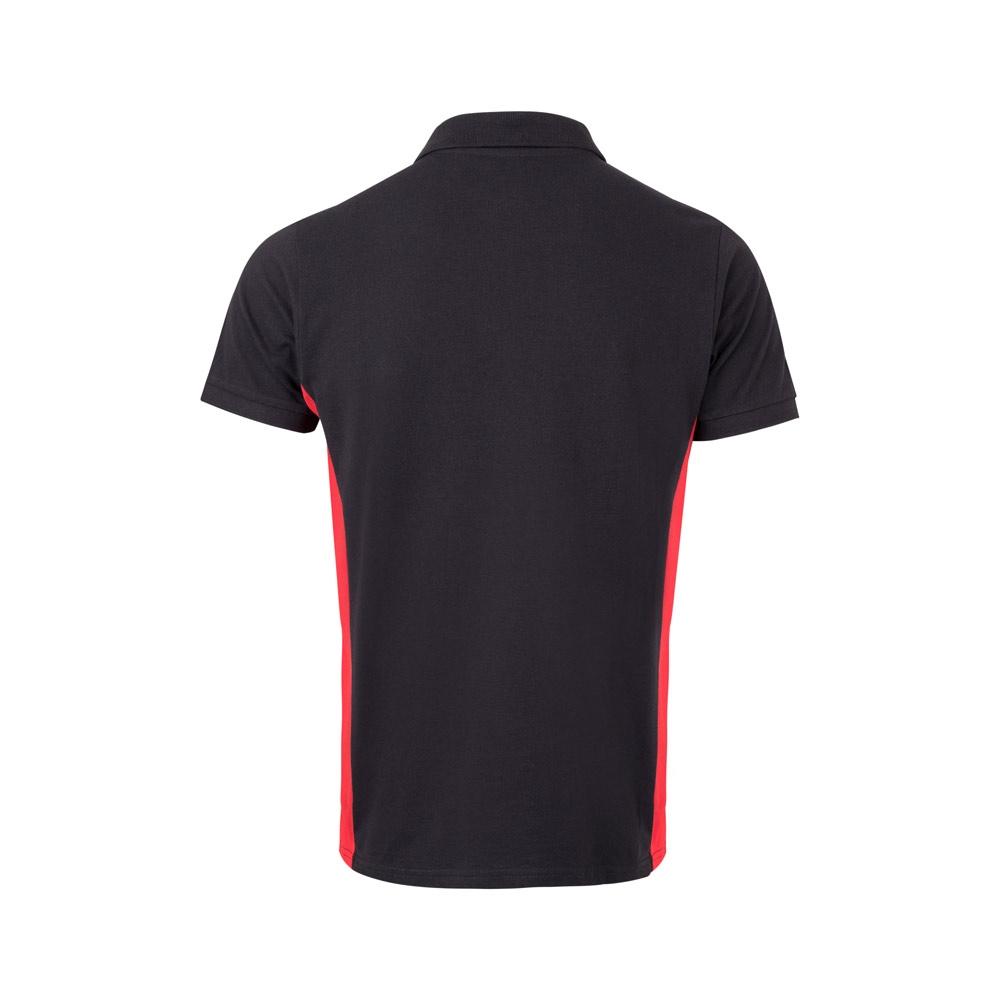 VL SUPAY. Tricou polo piqué bicolor (180g/m²), cu mânecă scurtă, din bumbac (60%) și poliester (40%) Negru Roșu XXL