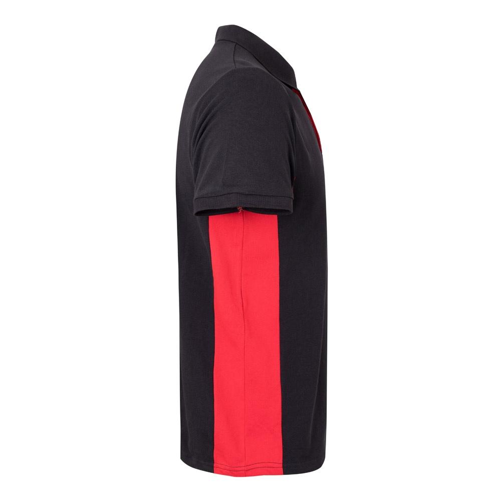 VL SUPAY. Tricou polo piqué bicolor (180g/m²), cu mânecă scurtă, din bumbac (60%) și poliester (40%) Negru Roșu XXL