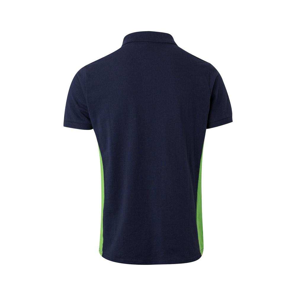 VL SUPAY. Tricou polo piqué bicolor (180g/m²), cu mânecă scurtă, din bumbac (60%) și poliester (40%) Albastru Verde S