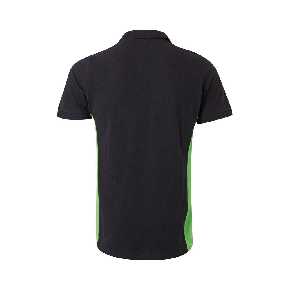 VL SUPAY. Tricou polo piqué bicolor (180g/m²), cu mânecă scurtă, din bumbac (60%) și poliester (40%) Negru Verde S