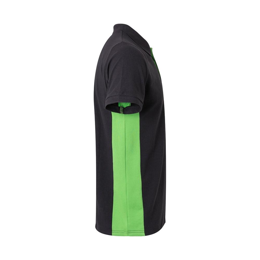 VL SUPAY. Tricou polo piqué bicolor (180g/m²), cu mânecă scurtă, din bumbac (60%) și poliester (40%) Negru Verde S