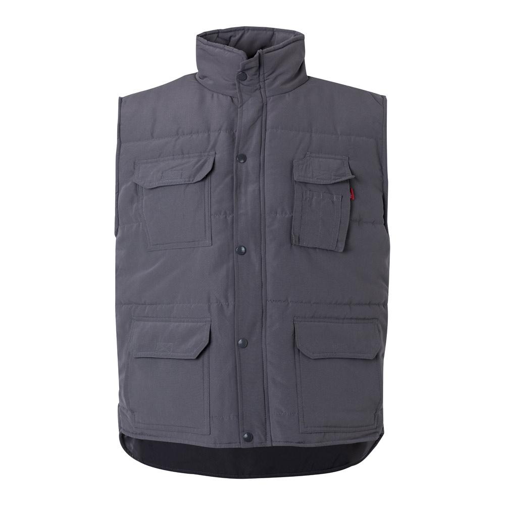 VL MEFITIS. Vestă căptușită cu mai multe buzunare (220g/m²), din poliester (100%) Gri