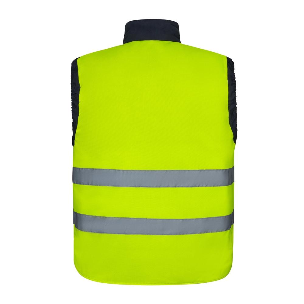 VL DIANA. Vestă căptușită (220g/m²), reversibilă și cu mai multe buzunare, din poliester (100%), cu închidere cu fermoar și extractor reversibil Galben L