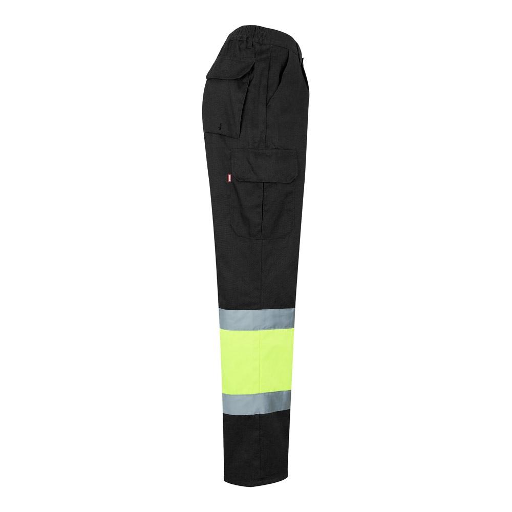 VL ATHENA. Pantaloni din twill în două tonuri (210g/m²), căptușiți, cu mai multe buzunare, din bumbac (20%) și poliester (80%) Negru Galben M