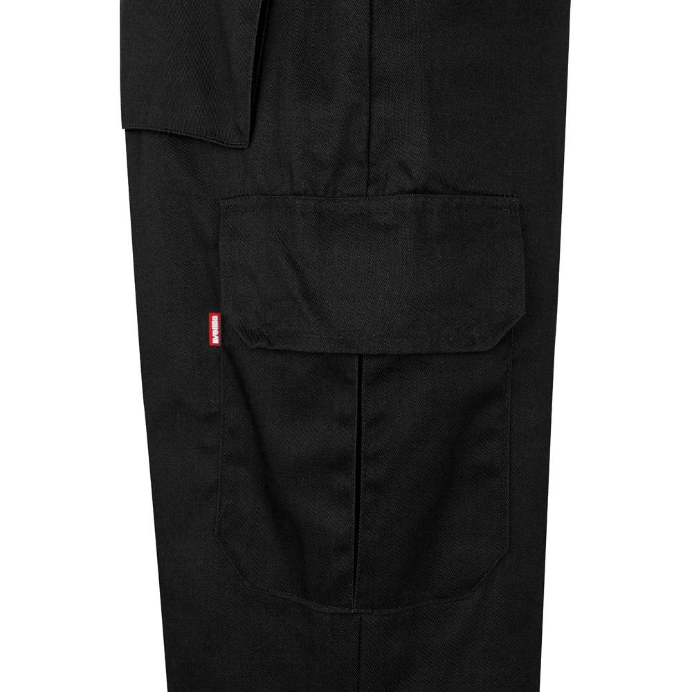 VL ATHENA. Pantaloni din twill în două tonuri (210g/m²), căptușiți, cu mai multe buzunare, din bumbac (20%) și poliester (80%) Negru Galben M
