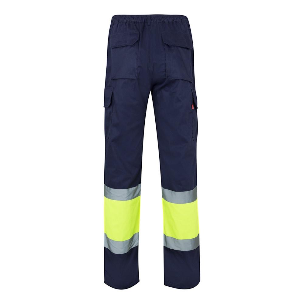 VL ATHENA. Pantaloni din twill în două tonuri (210g/m²), căptușiți, cu mai multe buzunare, din bumbac (20%) și poliester (80%) Albastru Galben