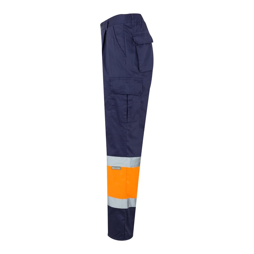 VL ATHENA. Pantaloni din twill în două tonuri (210g/m²), căptușiți, cu mai multe buzunare, din bumbac (20%) și poliester (80%) Albastru Portocaliu XL