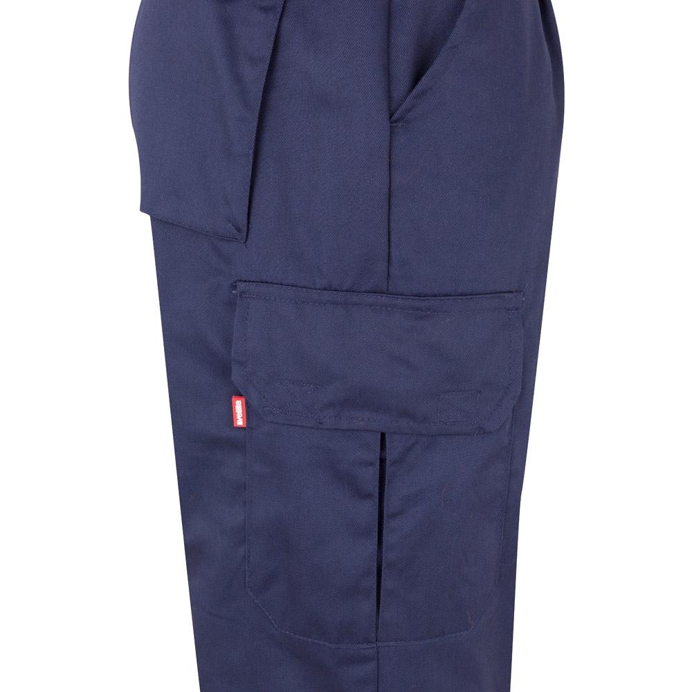 VL ATHENA. Pantaloni din twill în două tonuri (210g/m²), căptușiți, cu mai multe buzunare, din bumbac (20%) și poliester (80%) Albastru Portocaliu XL