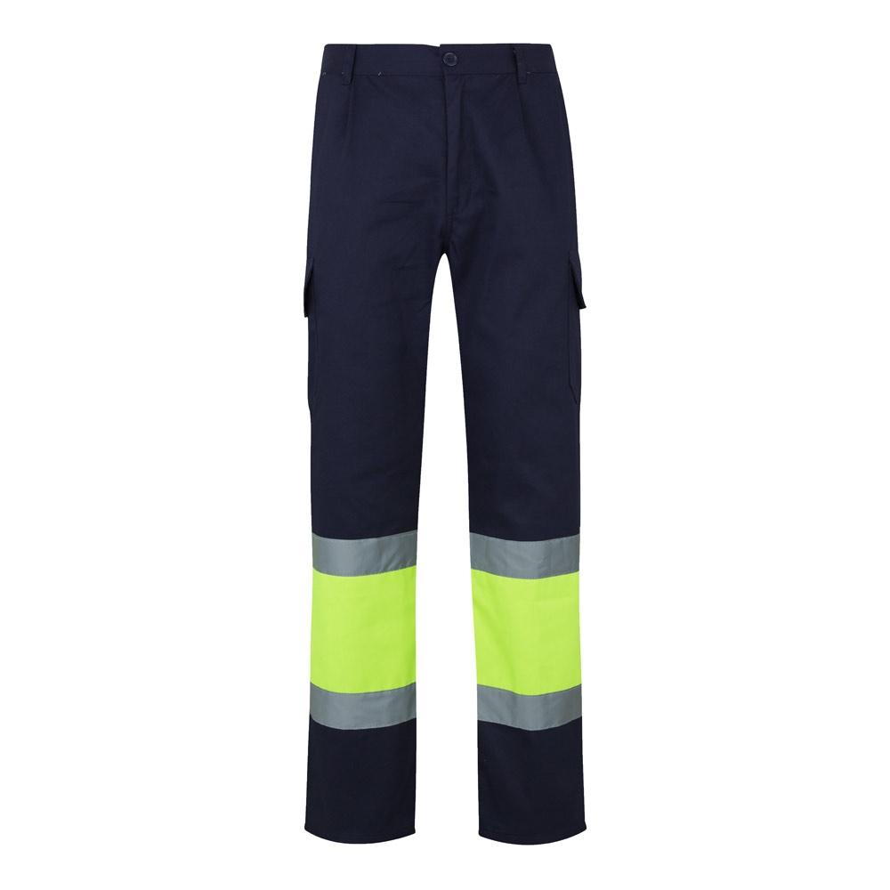 VL POSEIDON. Pantaloni din twill bicolor cu buzunare multiple (210 g/m²), din bumbac (20%) și poliester (80%) Albastru Galben