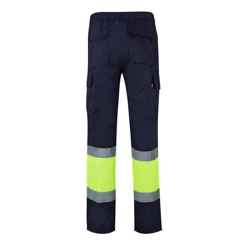 VL POSEIDON. Pantaloni din twill bicolor cu buzunare multiple (210 g/m²), din bumbac (20%) și poliester (80%) Albastru Galben XL